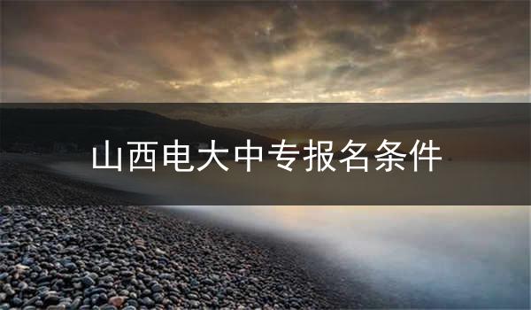山西电大中专报名条件