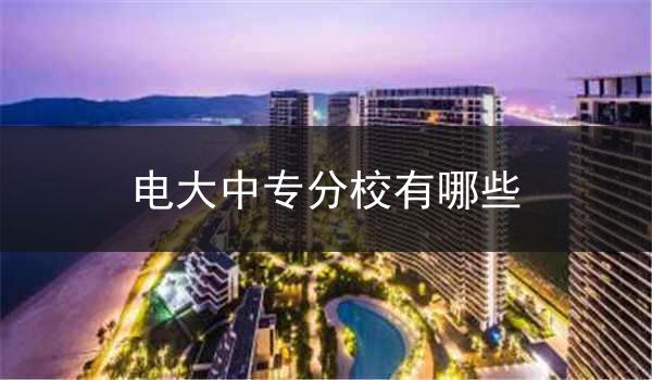 电大中专分校有哪些