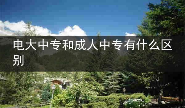 电大中专和成人中专有什么区别