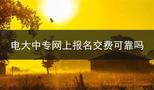 电大中专网上报名交费可靠吗