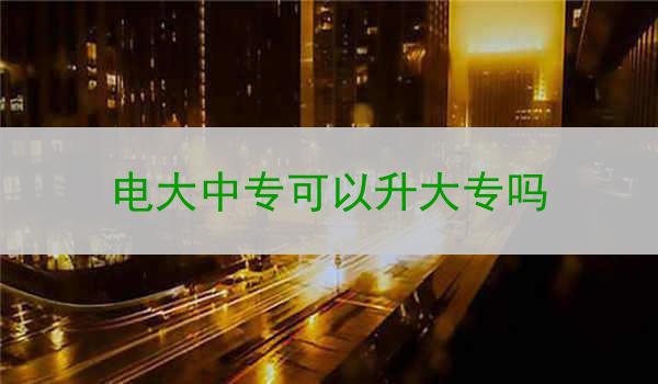 电大中专可以升大专吗