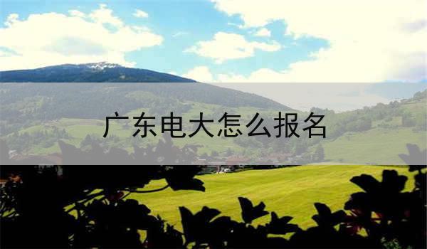 广东电大怎么报名