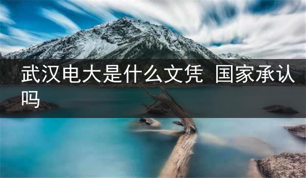武汉电大是什么文凭 国家承认吗