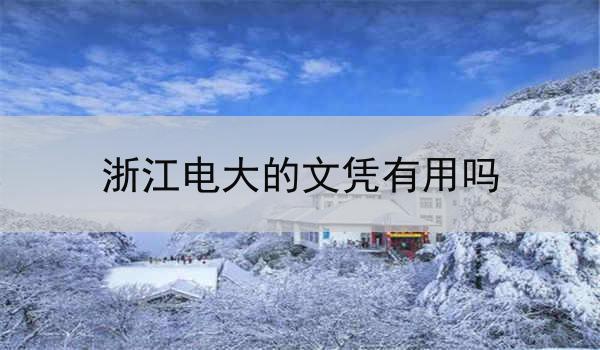 浙江电大的文凭有用吗