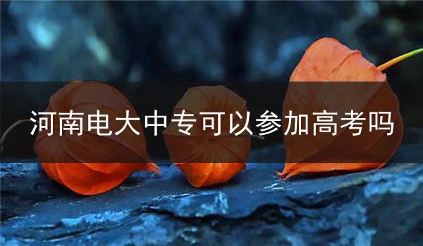 河南电大中专可以参加高考吗