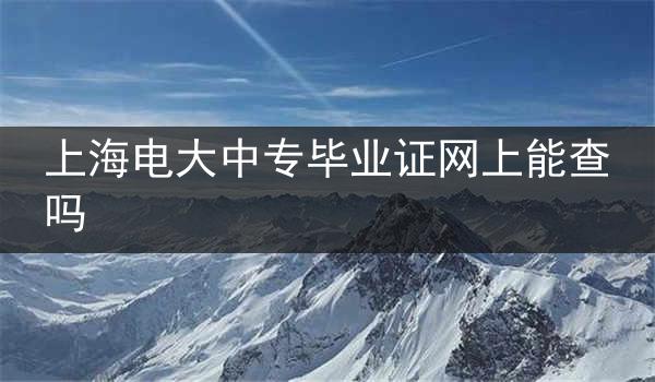 上海电大中专毕业证网上能查吗