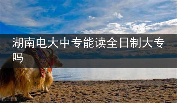 湖南电大中专能读全日制大专吗