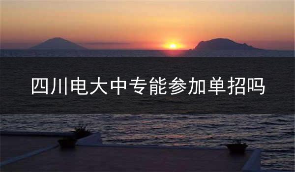 四川电大中专能参加单招吗